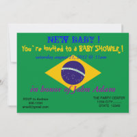 Babydusche Einladung mit Flagge Brasiliens