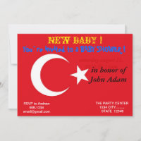 Babydusche Einladung mit Flagge der Türkei