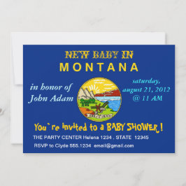 Babydusche Einladung mit Flagge von Montana