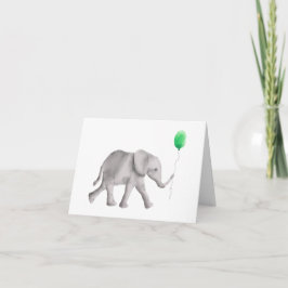Babydusche Elefant Danke, Karten, grün Karte