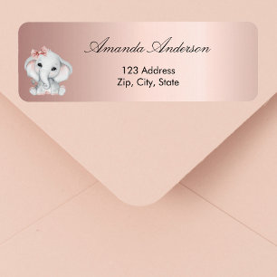 Babydusche Elefant Rose Gold Rücksendeadresse