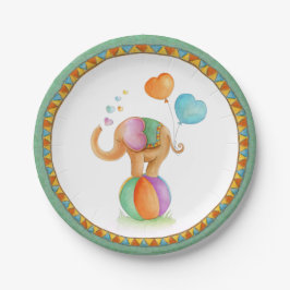 Babydusche Elefantenpult Pappteller