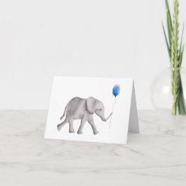 Babydusche Elephant Danke Karten, blau Karte