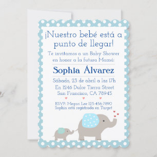 Babydusche Elephant/Invitación Elefantes Einladung
