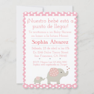 Babydusche Elephant/Invitación Elefantes Einladung