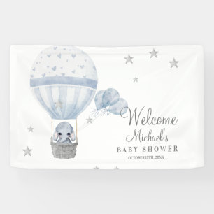 Babydusche Elephant mit Air Hot Balloon  Banner