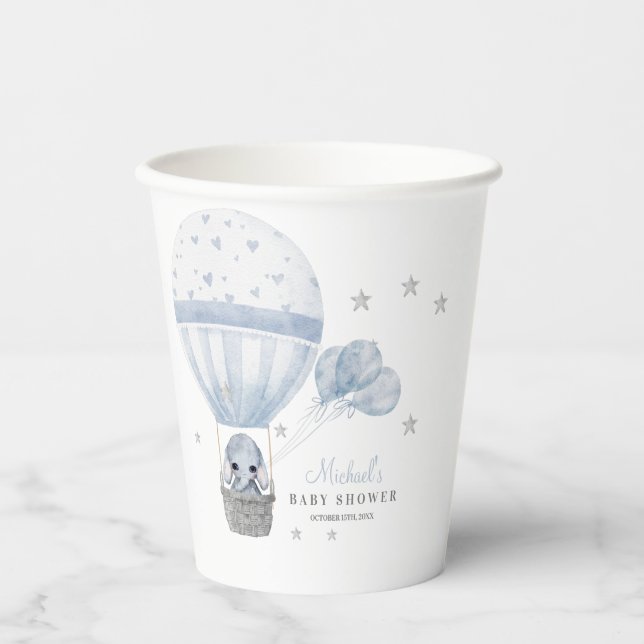 Babydusche Elephant mit Air Hot Balloon Pappbecher (Vorderseite)