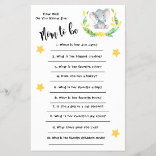 Babydusche Elephant Wie gut Sie wissen, Karte