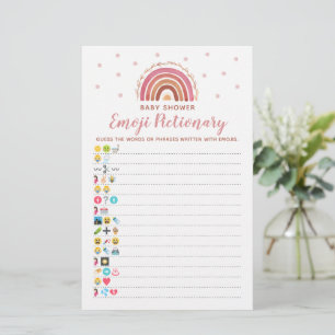 Babydusche Emoji Pictionary Game Boho Rainbow