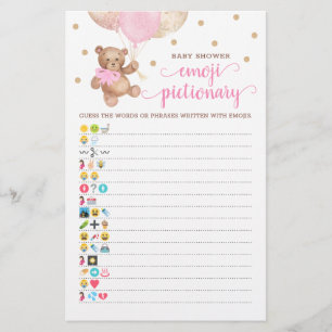 Babydusche Emoji Pictionary Game Teddy Bear Theme