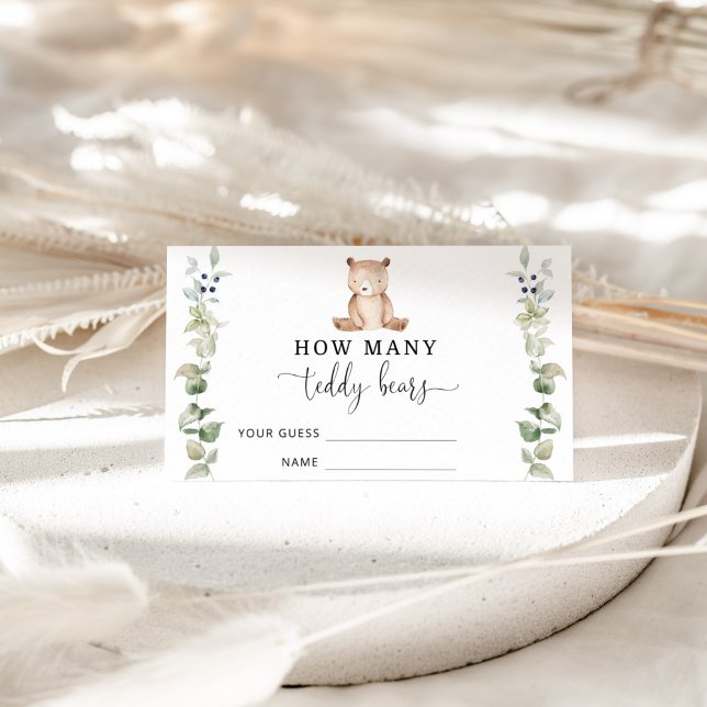 Babydusche erraten, wie viele Teddybären Begleitkarte (Von Creator hochgeladen)