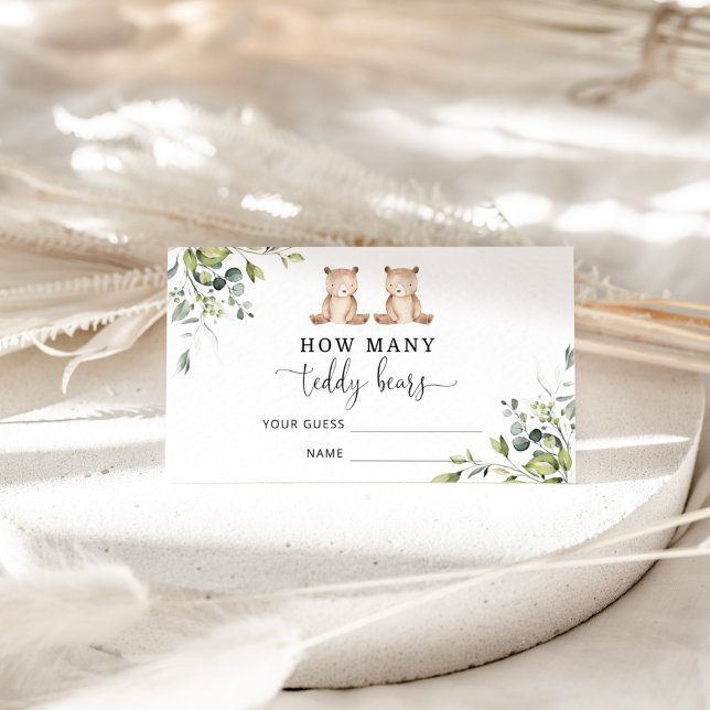 Babydusche erraten, wie viele Teddybären Begleitkarte (Von Creator hochgeladen)