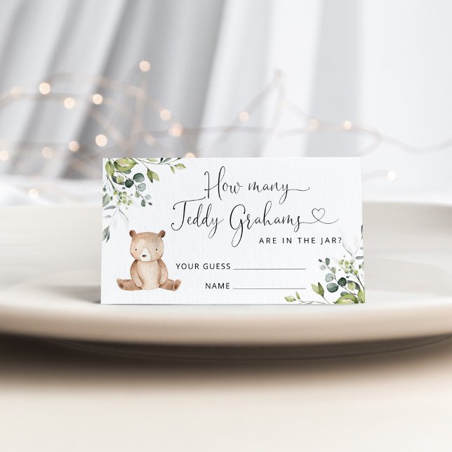 Babydusche erraten, wie viele Teddygrahams Begleitkarte (Von Creator hochgeladen)