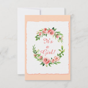 Babydusche Es ist eine Girl Pink Einladungs-Flachk