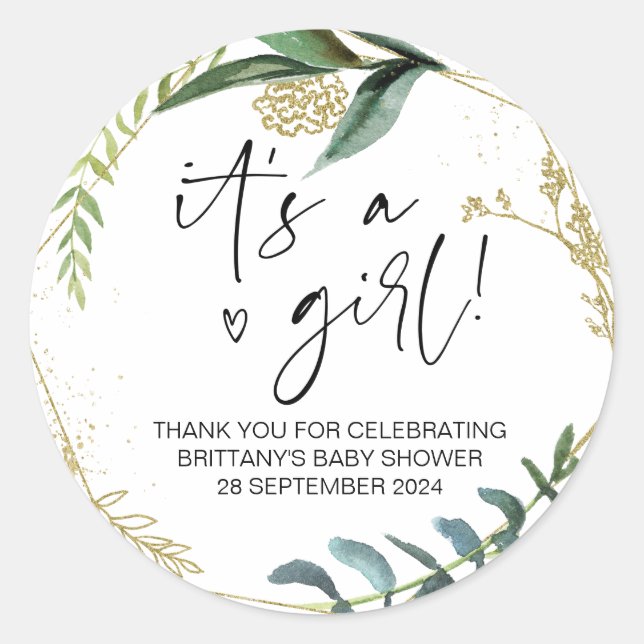 Babydusche Es ist eine Mama, Gastgeschenk zu sein Runder Aufkleber (Vorderseite)