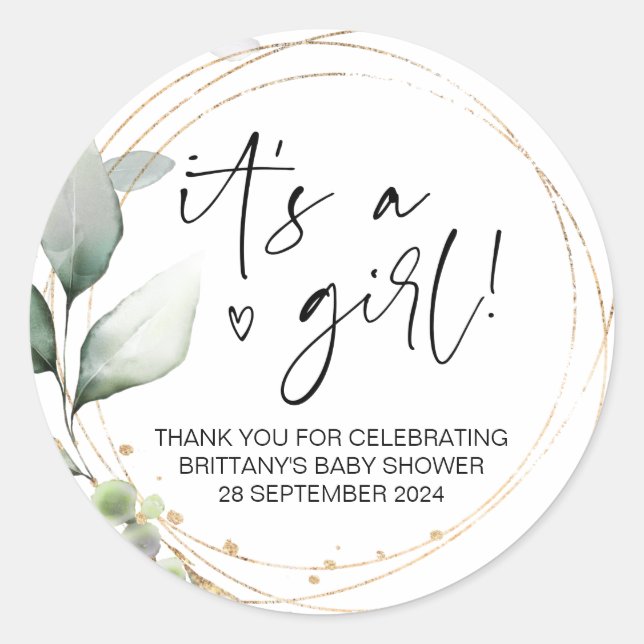 Babydusche Es ist eine Mama, Gastgeschenk zu sein Runder Aufkleber (Vorderseite)