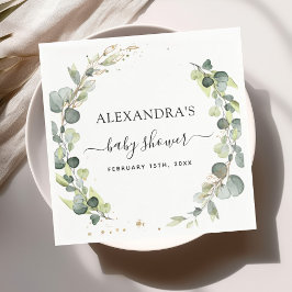 Babydusche Eucalyptus Greenery Boho Rustic Serviette