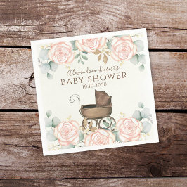 Babydusche Eukalyptus Blätter Elegantes botanische Serviette