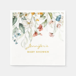 Babydusche farbenfroher Garten Florals Std Cocktai Serviette