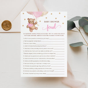 Babydusche Feud Game Teddy Bear Card Einladung