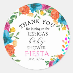 Babydusche Fiesta Floral Gastgeschenk Sticker
