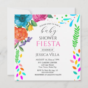 Babydusche Fiesta Floral Party Einladung