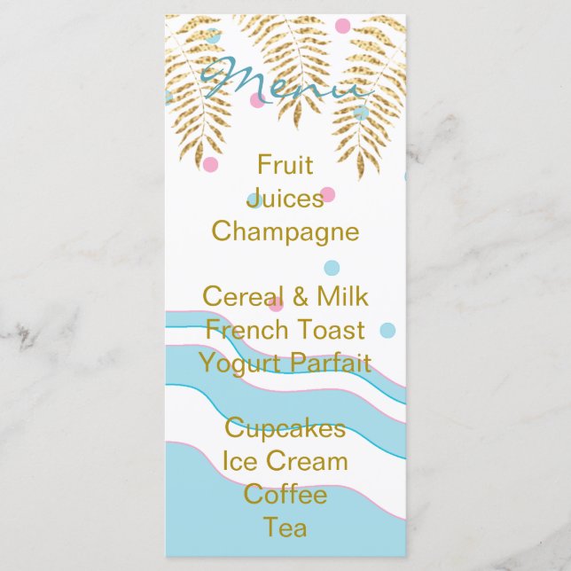 Babydusche "Flamingo Mommy & Baby" Menükarte (Vorderseite)