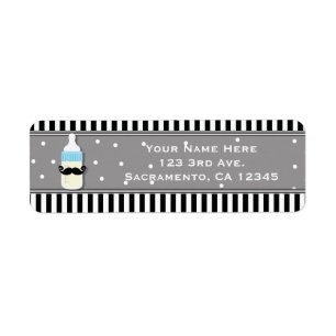 Babydusche Flasche & Schnurrbart Moderne Einladung