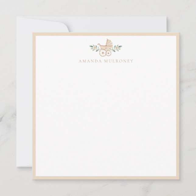 Babydusche Flat Danke Note Card (Vorderseite)