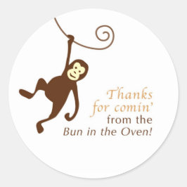 Babydusche für Affen Runder Aufkleber