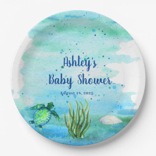 Babydusche für Boys Sea Turtle Pappteller