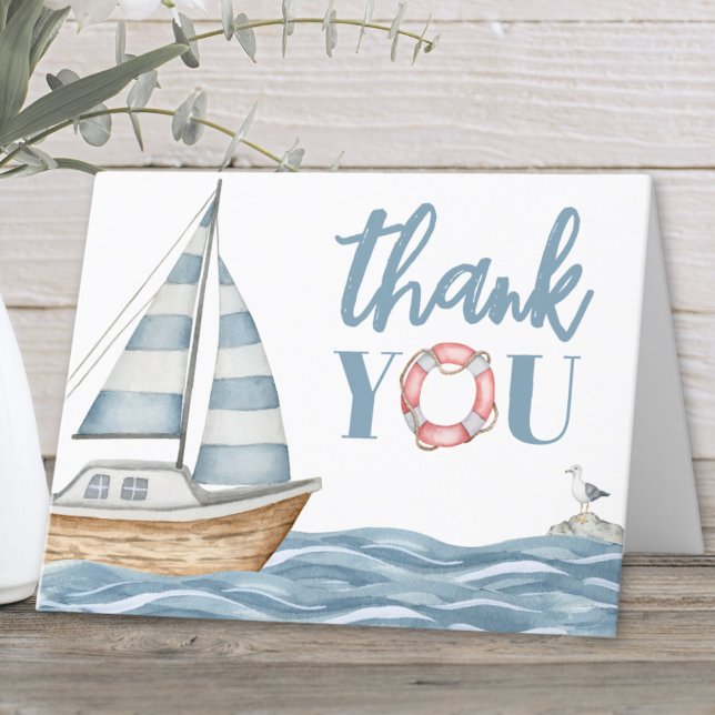 Babydusche für den Wassersport Dankeskarte (Nautical Ocean Baby Shower Thank You Card )