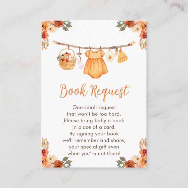 Babydusche für die Herbstkleidung Begleitkarte (Vorderseite)