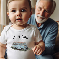 Babydusche für einen Jungen mit antikem Van-Image