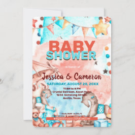 Babydusche für Flugzeuge und Teddy Bears Einladung