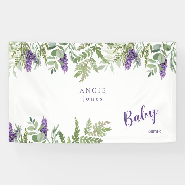 Babydusche für Foliage Lavender Banner (Horizontal)