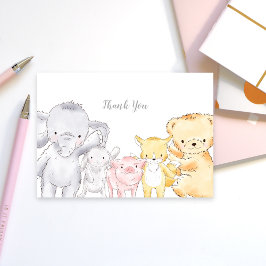 Babydusche für gestopfte Tiere Dankeskarte