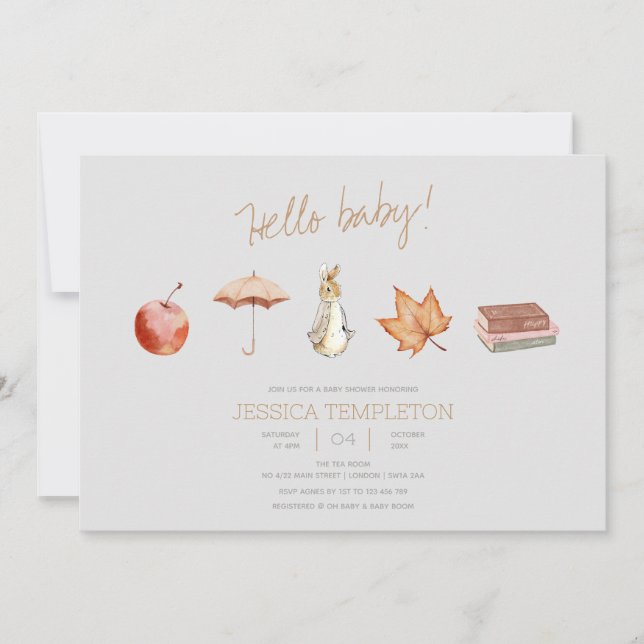 Babydusche für Kaninchen Einladung (Vorderseite)