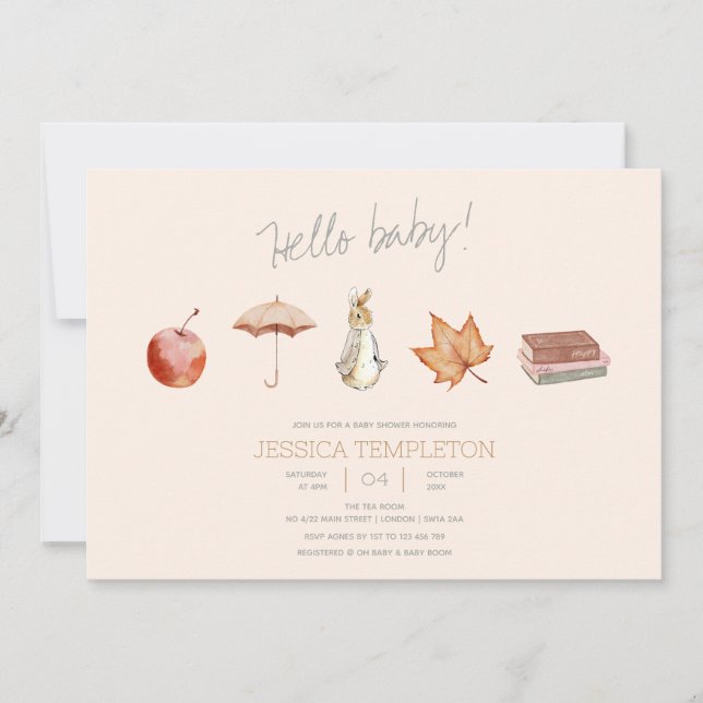 Babydusche für Kaninchen Einladung (Vorderseite)