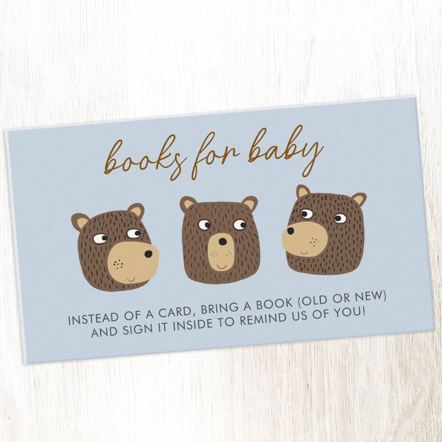 Babydusche für kleine Bären Begleitkarte (Little bear cub Books for Baby baby shower book request enclosure card)