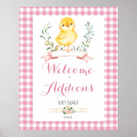 Babydusche für Küken Begrüßungspult