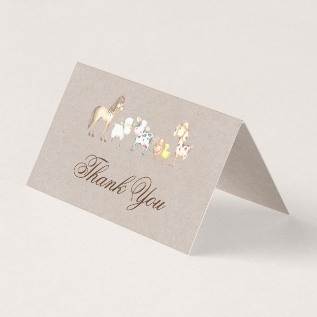 Babydusche für Landtiere Danke, dass Sie eine Falt (Vorderseite)