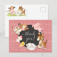 Babydusche für Landtiere Danke Postcard