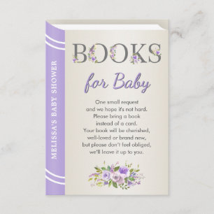 Babydusche für Lavendel-Bücher Begleitkarte
