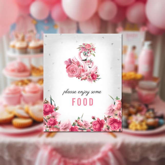 Babydusche für Nahrung Silver Flamingo Ballerina Poster (Von Creator hochgeladen)