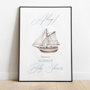Babydusche für Nautic Sailboat Begrüßungszeichen Poster