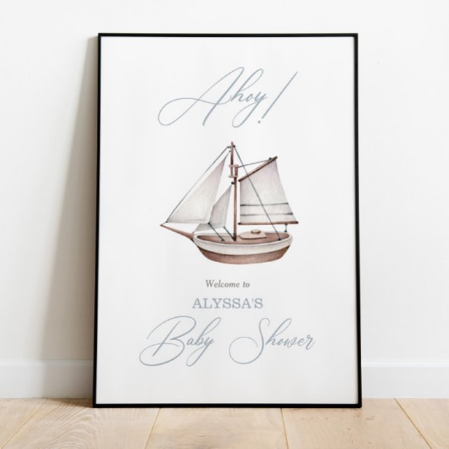 Babydusche für Nautic Sailboat Begrüßungszeichen Poster (Von Creator hochgeladen)