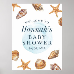 Babydusche für Nautical Ahoy Begrüßungszeichen Poster