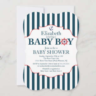 Babydusche für Nautical Anchor Boys Einladung