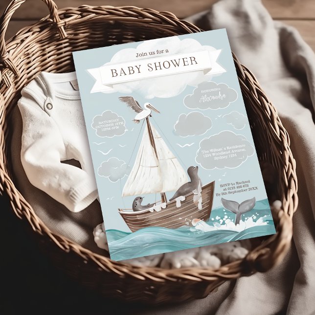 Babydusche für Nautical Boat Einladung (Von Creator hochgeladen)